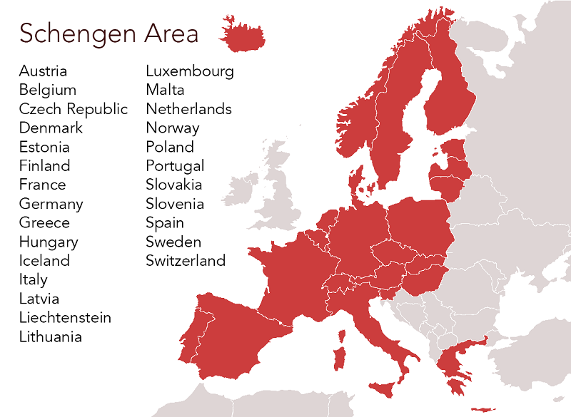 các nước khối Schengen 